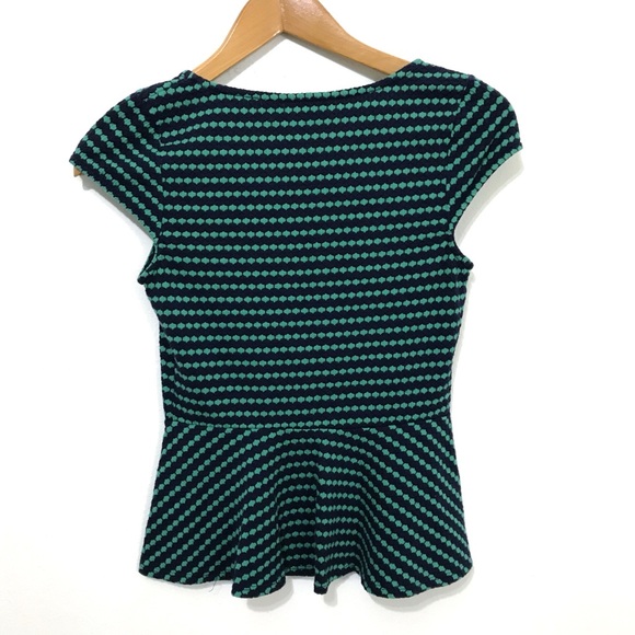 Postmark Green & Blue Peplum Top - Picture 7 of 7